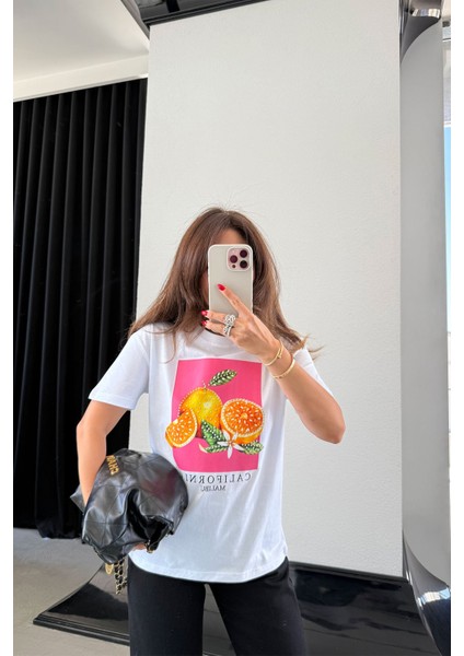 Portakal Baskılı Tshirt