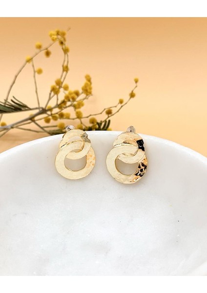 Infinity Parlak Gold Küpe