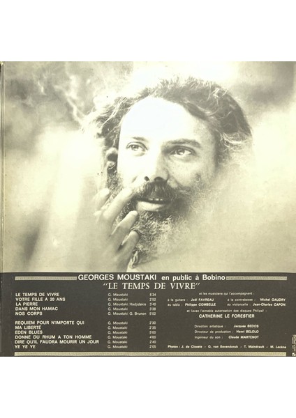 Georges Moustaki En Public A Bobino 70 Lp Plak