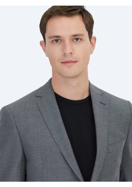 Antrasit Düz Regular Fit Yün Karışımlı Ceket modelleri