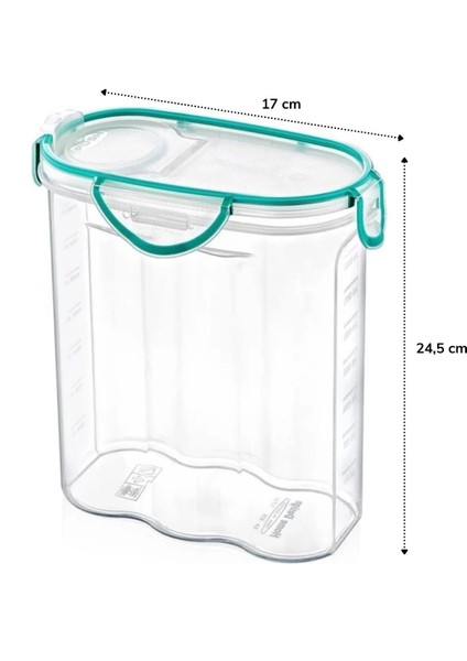 Kilitli Kapaklı Contalı Hava,su Sıvı Geçirmez 2,4 Litre Erzak Saklama KABI-SA590 (5047) fırsatları