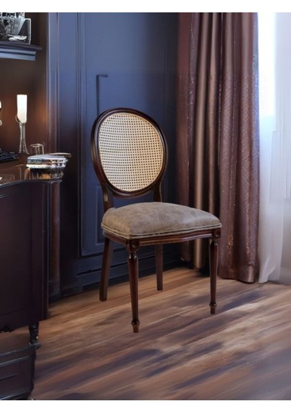 Madalyon Hazeranlı Ahşap Sandalye