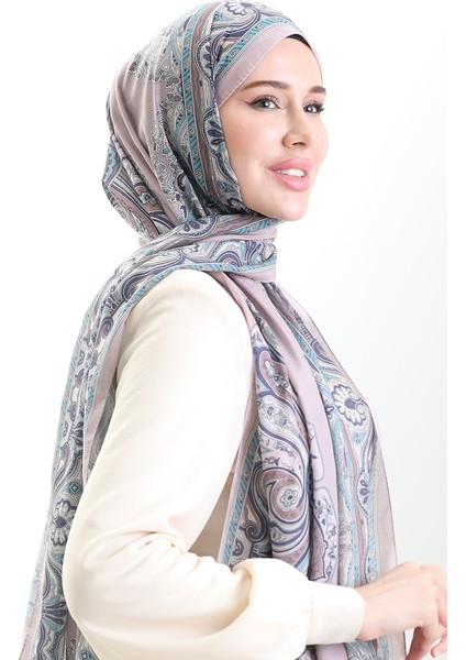 Karaca Desenli Cotton Şal 82002-07 Pudra Mavi fiyatları