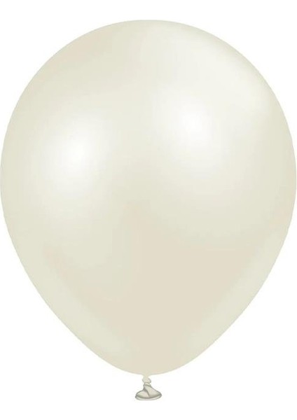 Aura Ivory White Kalisan Balon Parlak Parti Balonu-Fildişi Beyazı 12 Inc 50'li