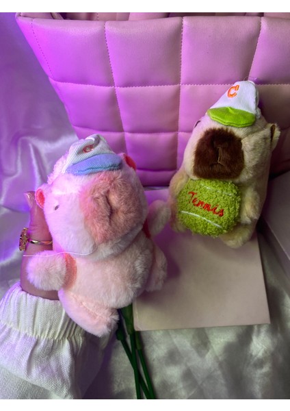 1 Adet Popüler Sevimli Capybara Peluş Anahtarlık Modelleri modelleri