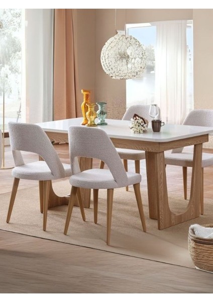 Norveç Natural Iskandinav Ahşap Sandalye