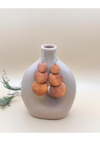 Desert Bohem Sallantılı Ahşap Küpe