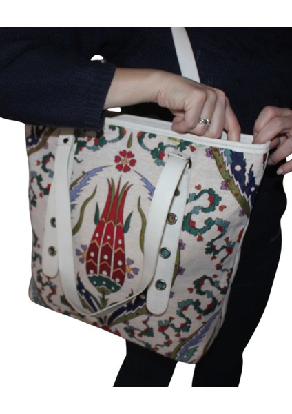 Otantik Desen Kadın Omuz Çantası Iznik Model Iznikçantam1