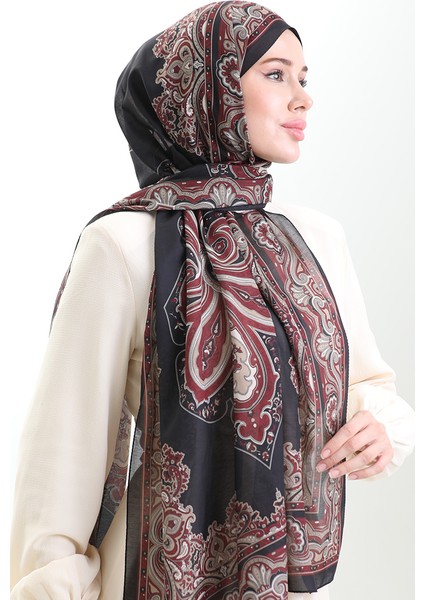 Karaca Desenli Cotton Şal 82002-01 Siyah Bordo fiyatları