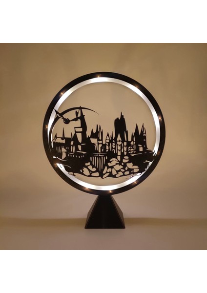 Desenli LED Işıklı Modern Dekoratif Aydınlatma Çember Ring Gece Lambası