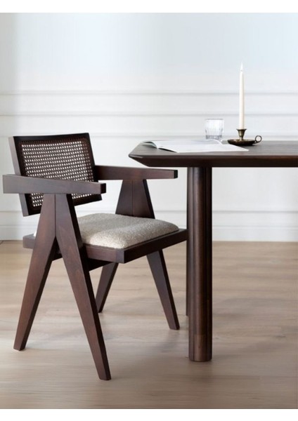 Luna Hazeranlı Ceviz Ahşap Sandalye