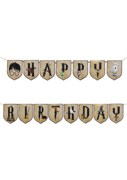 Harry Potter Temalı Happy Birthday Yazı Banner Doğum Günü Parti Süsü fiyatları