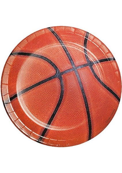 Basketbol Temalı karton Tabak Doğum Günü Parti Tabağı 8'li