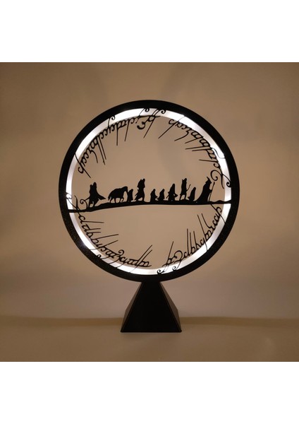 Desenli LED Işıklı Modern Dekoratif Aydınlatma Çember Ring Gece Lambası