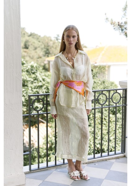 Sorcha Sarı Transparan Gömlek Etek Takım fiyatları