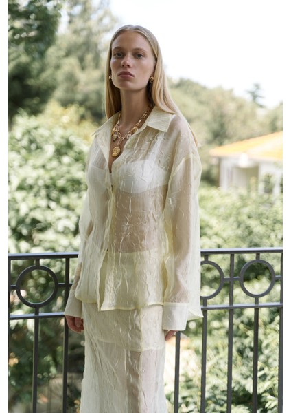 Sorcha Sarı Transparan Gömlek Etek Takım fırsatları