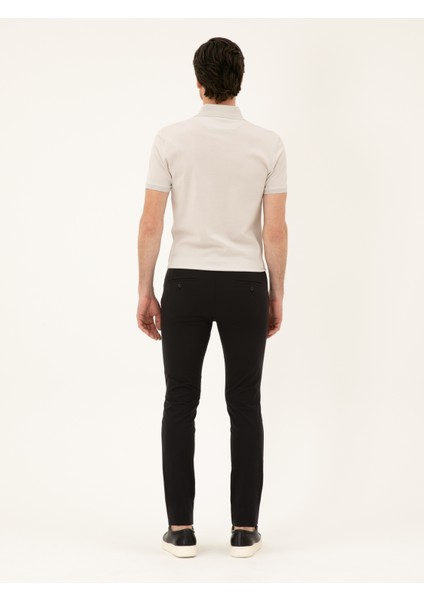 Erkek Siyah Slim Fit Beli Bağcıklı Pantolon 50293848-VR046