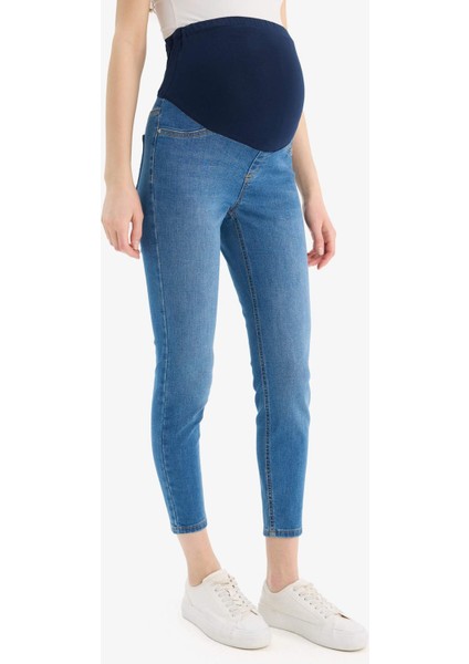 Skinny Fit Yırtık Detaylı Yüksek Bel Düz Paça Uzun Hamile Pantolon X2068AZ24SP
