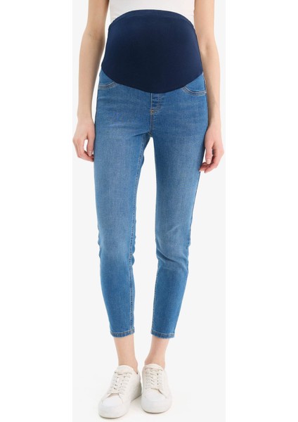 Skinny Fit Yırtık Detaylı Yüksek Bel Düz Paça Uzun Hamile Pantolon X2068AZ24SP