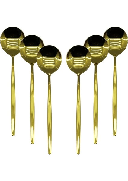 6 Pcs Gold Yemek Kaşık Seti (5047)