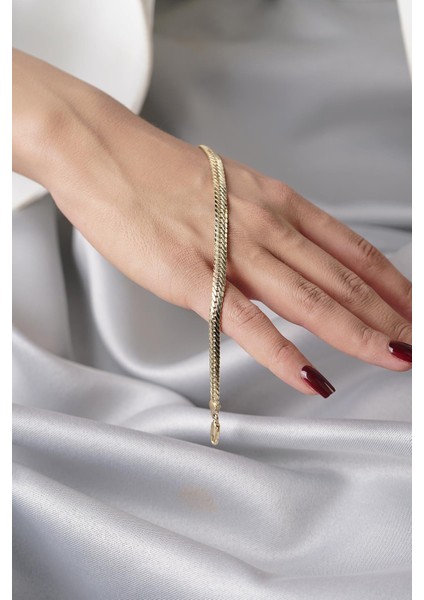 14 Ayar Altın Kalın Balıksırtı Bileklik