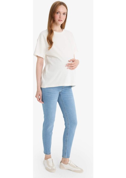 Skinny Fit Yüksek Bel Düz Paça Standart Boy Hamile Pantolon Z6884AZ24SP