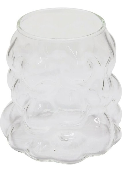 Boncuklu - Boğumlu Cam Bardak 340ML Kahve - Sunum - Meşrubat (5047)