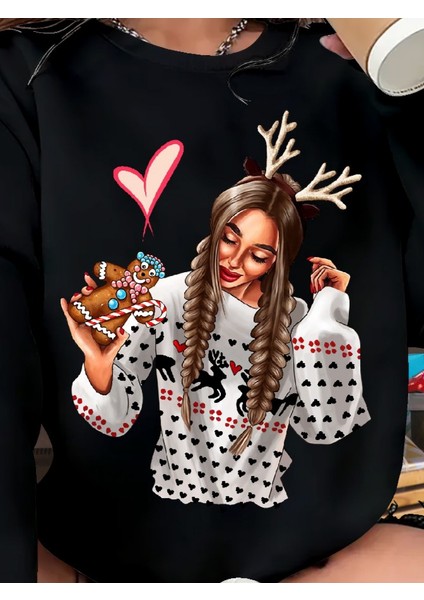 Kadın Uzun Kollu Bisiklet Yaka Viskon Iki Iplik Bluz