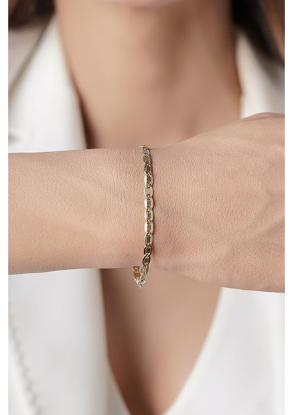 14 Ayar Altın Valentino Modern Tasarım Zincir Bileklik modelleri