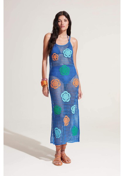 Regular Fit Çiçekli Kroşe Midi Plaj Elbisesi-Fall in Love C6106AX24SM modelleri