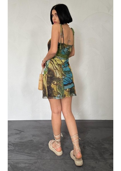 Desenli Askılı Bastik Elbise modelleri