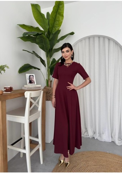 Wera Pliseli Midi Elbise