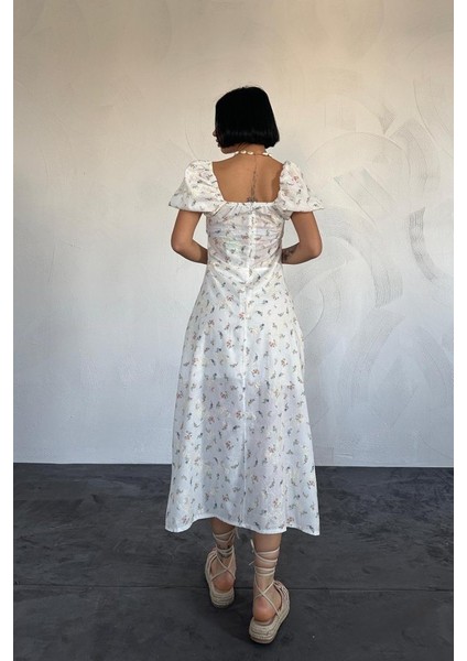 Lila Çiçekli Yazlık Elbise modelleri