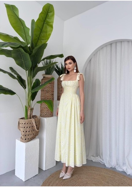 Khalesı Omuz Bağlamalı Elbise