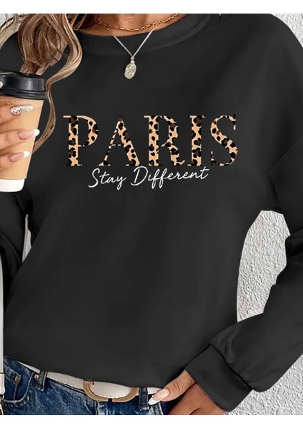 Kadın Uzun Kollu Bisiklet Yaka Desenli Viskon Iki Iplik Bluz