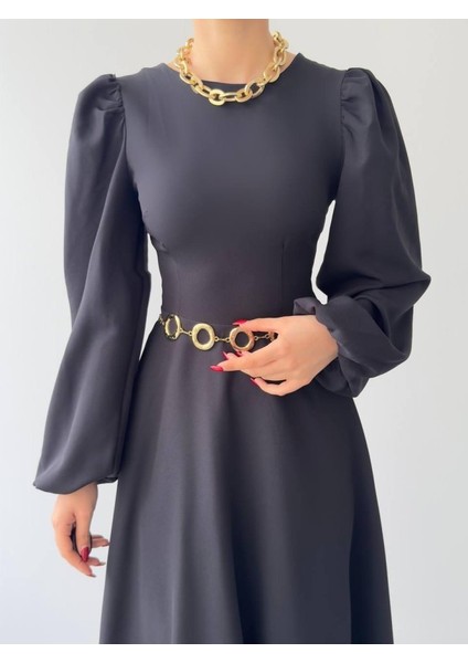 Sali Balon Kol Elbise