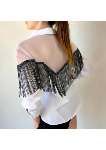 Kadın Püskül Detay Poplin Gömlek Bluz Fırsat Ürün fiyatları