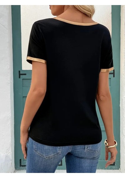 Kadın Kısa Kollu V Yakalı Viskon Bluz modelleri