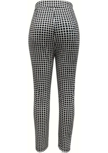 Kadın Yüksek Bel Desenli Dalgıç Pantolon