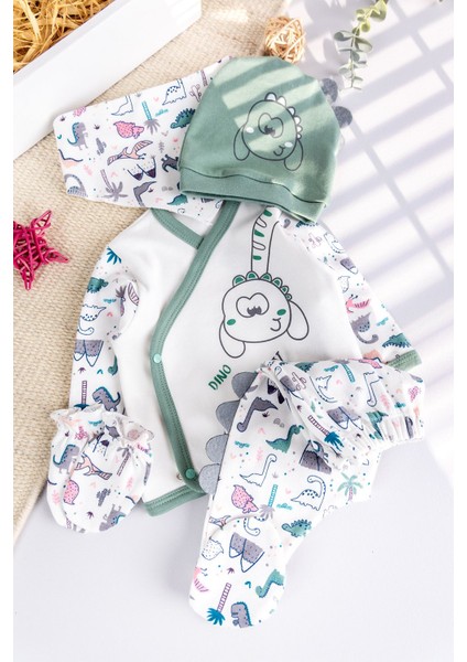 Dino Temalı 5 Parça Bebek Hastane Çıkışı Bebek Takımı fiyatları