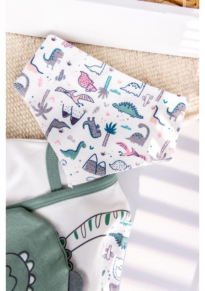 Dino Temalı 5 Parça Bebek Hastane Çıkışı Bebek Takımı