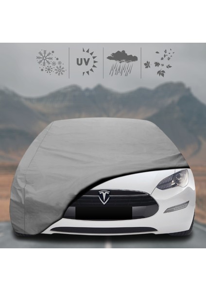Tesla Model S (2016 - 2021) Oto Branda Su Geçirmez Miflonlu Araba Brandası Klipsli Araba Çadırı