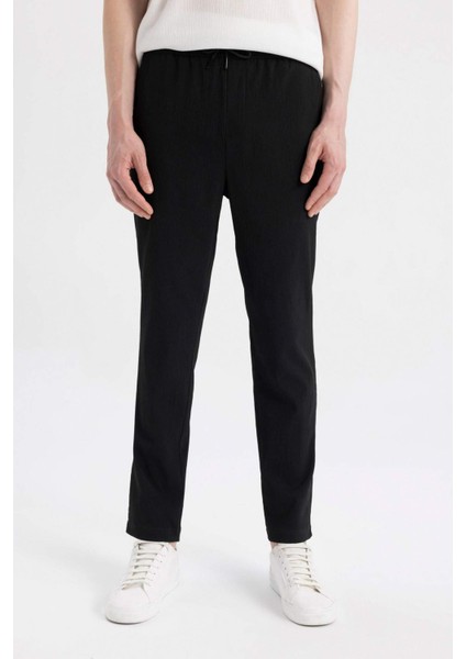 Relax Fit Rahat Kesim Düz Paça Krinkıl Yazlık Kumaş Pantolon C3930AX24SM