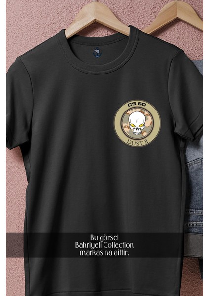 Oversize Cs Go Dust 2 Map Cep Tasarımlı Unisex T-Shirt