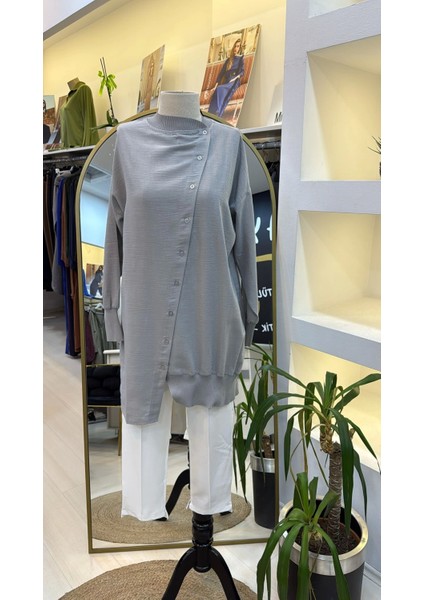Asimetrik Kesim Tunik Gri 6122