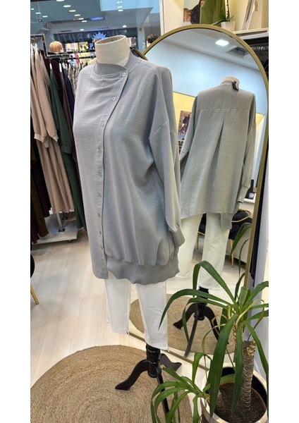 Asimetrik Kesim Tunik Gri 6122