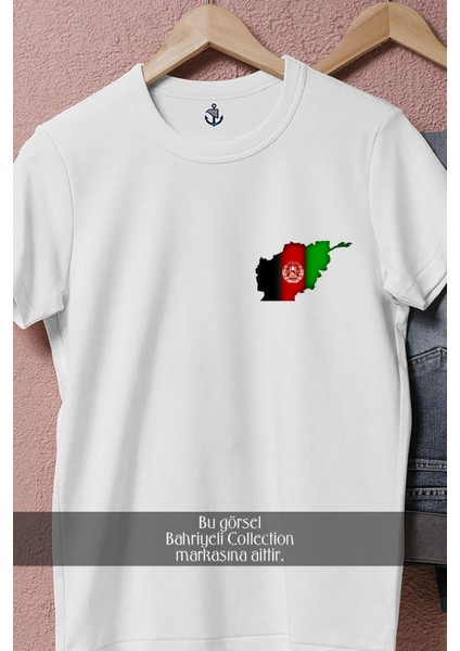 Oversize Afganistan Bayrak Cep Tasarımlı Unisex T-Shirt fiyatları