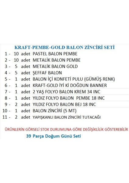 2 Yaş Kraft Gold Banner, 30 Adet Pembe, Gold, Metalik Pembe,şeffaf Balon 1 Pembe 2 Bej Yıldızlı Doğum Günü Seti fiyatları