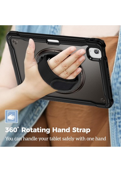 Apple iPad Air 11 2025 M3 (A3266-A3267) ile Uyumlu Yüksek Korumalı Askı Kayışlı Tablet Silikon Kılıf