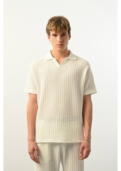 Polo Yaka Dokulu Erkek T-Shirt